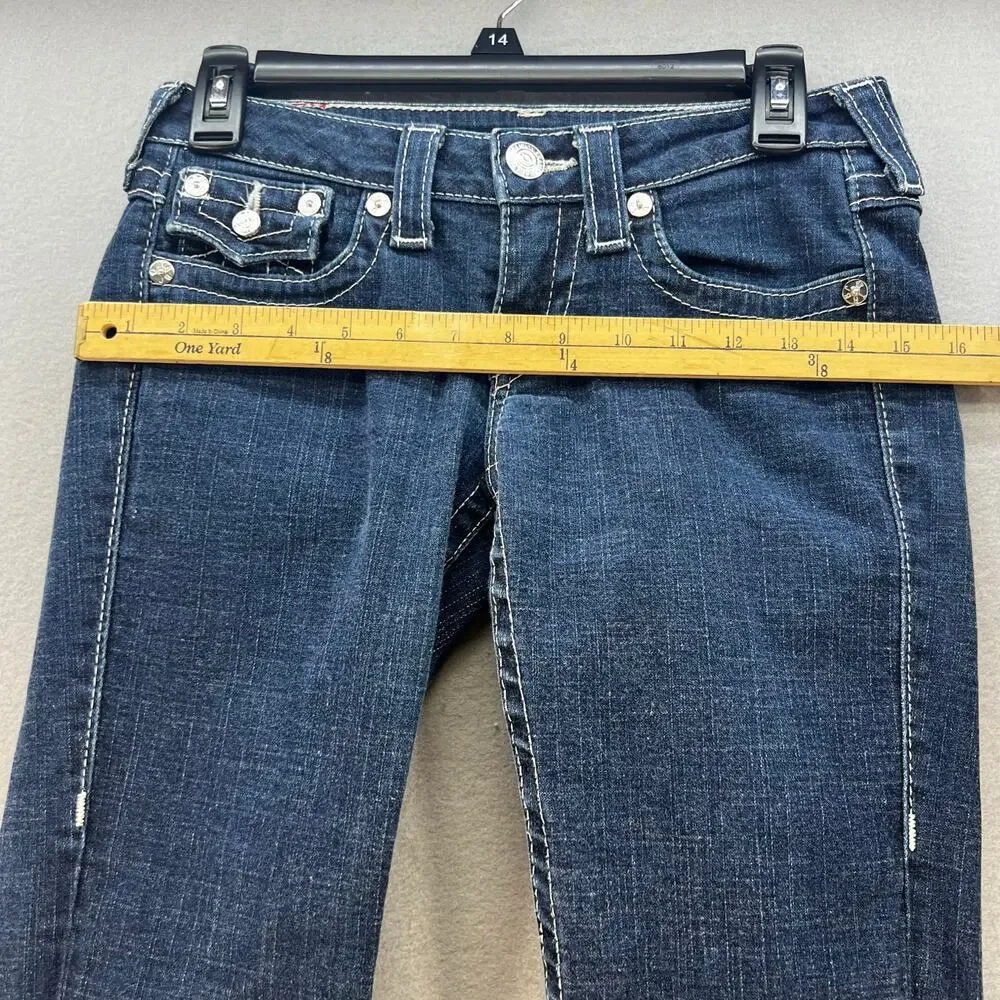 True Religion Jeans Women's 26 (2) Blue Julie Straight Pocket Flap Preppy - Picture 12 of 15